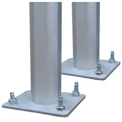 Schaukasten Zubehör Ständerwerk 2.000mm Länge - Ständer mit Bodenplatte zur Montage Ihrer Schaukästen, Aluminium-Rundrohr - d=66mm