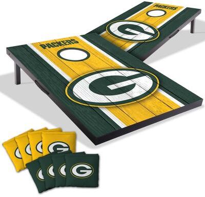 Skip's Garage Green Bay Packers NFL Compact 2x3 Tailgate Cornhole Board Set
