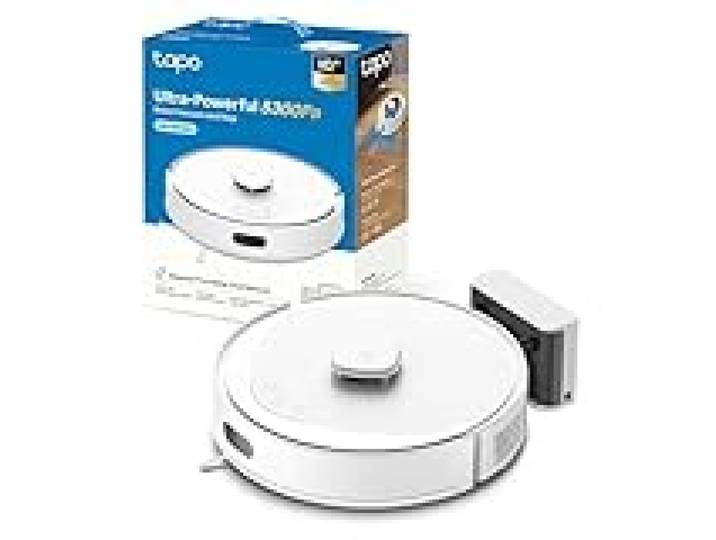 Tapo Aspirateur Robot Laveur 5300 Pa, Navigation LiDAR, RV30 Max Blanc