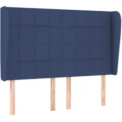 vidaXL Kopfteil mit Ohren Blau 147x23x118/128 cm Stoff