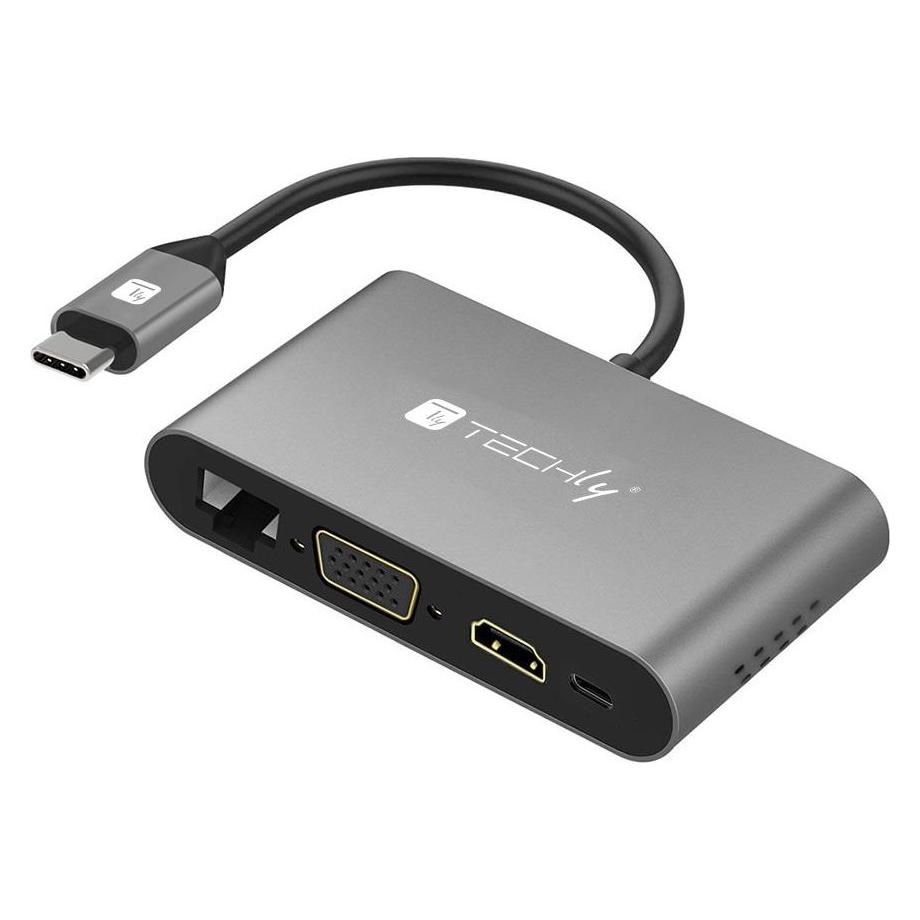 Techly USB Typ-C zu (USB-C, 7 Ports) (IADAP-USB31-DOCK3)