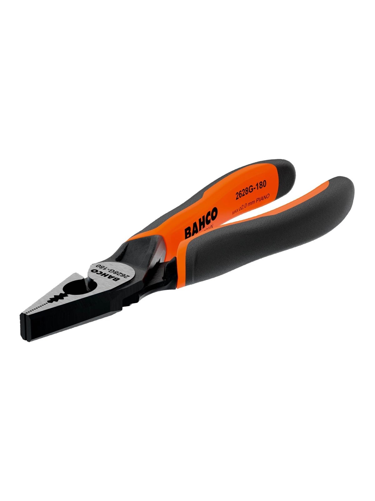 BAHCO ERGO Combination Pliers with Self-Opening Dual-Component Handles and Phosphate Finish 200 mm