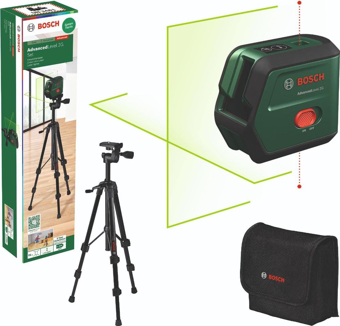 Bosch Professional Lijnlaser AdvancedLevel 2G Set inclusief tas