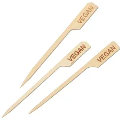 BIO Foodmarker aus Bambus Länge: 9 cm VEGAN Bambusspieße 250 Stück