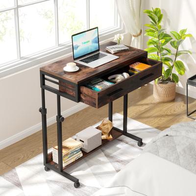 1Easylife Height Adjustable Standing Laptop C Table,Mobile Portable Desk with Drawers for Home Office
