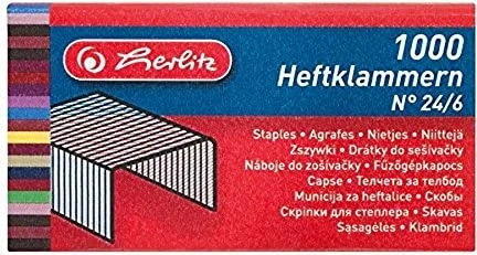 Herlitz Heftklammern 24/6, Metall, Inhalt: 1.000 Stück