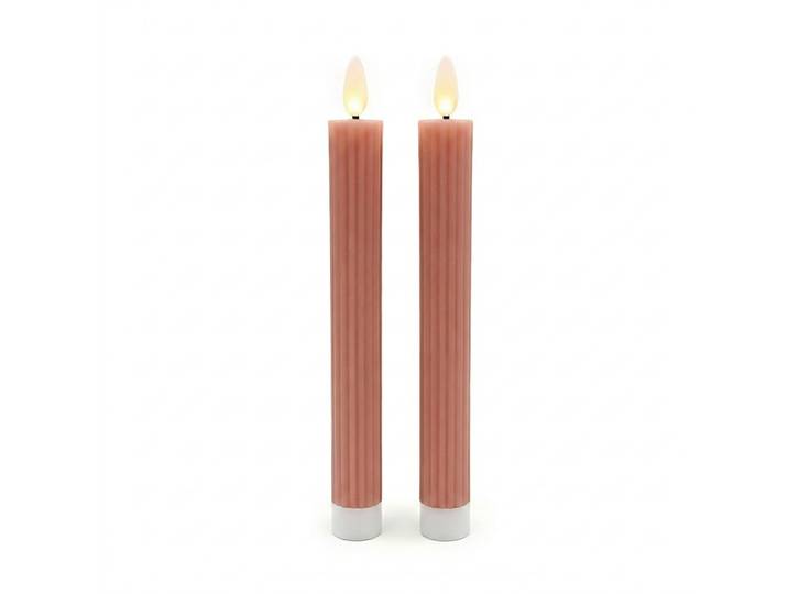 LED Stabkerzen 2er-Set Rosa
