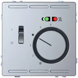 Merten Fußbodentemperaturregler 230V m.Schalter u.Zentralpl., System Design, Edelstahl (lackiert)