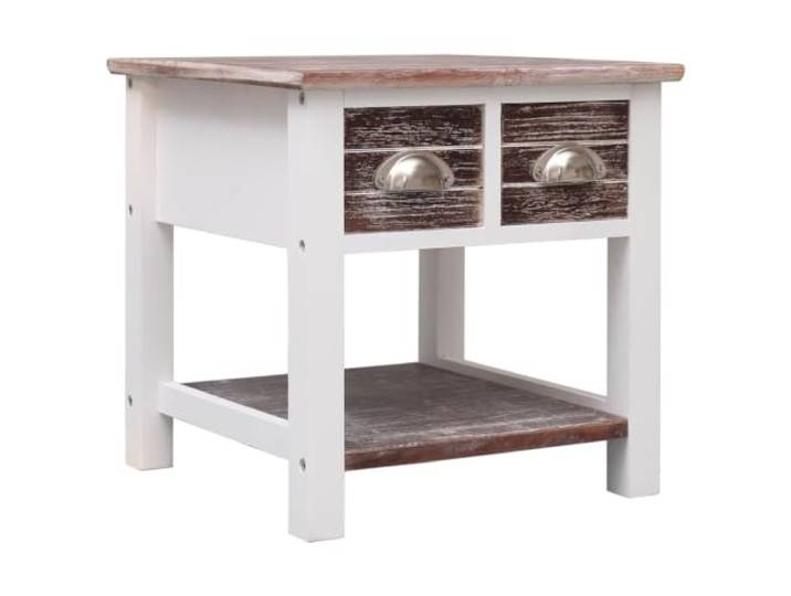 NKOPPFG Beistelltisch Braun 40x40x40 cm Paulownia Holz mit 2 Schubladen Paulownia Holz, robust, 2 Schubladen, Bodenablage, pflegeleicht, einfache Montage