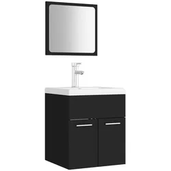 vidaXL Badmöbel-Set Schwarz Holzwerkstoff 38,5x41x46cm