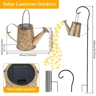 Uplift Picks Solar Hanging Iron Lantern Casts Vintage Patterns Across Gardens Patios Pathways style B