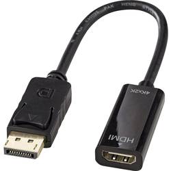 LINDY 41718 HDMI Adapterkabel [1x DisplayPort Stecker - 1x HDMI-Buchse] Schwarz 4K UHD 20.00 cm