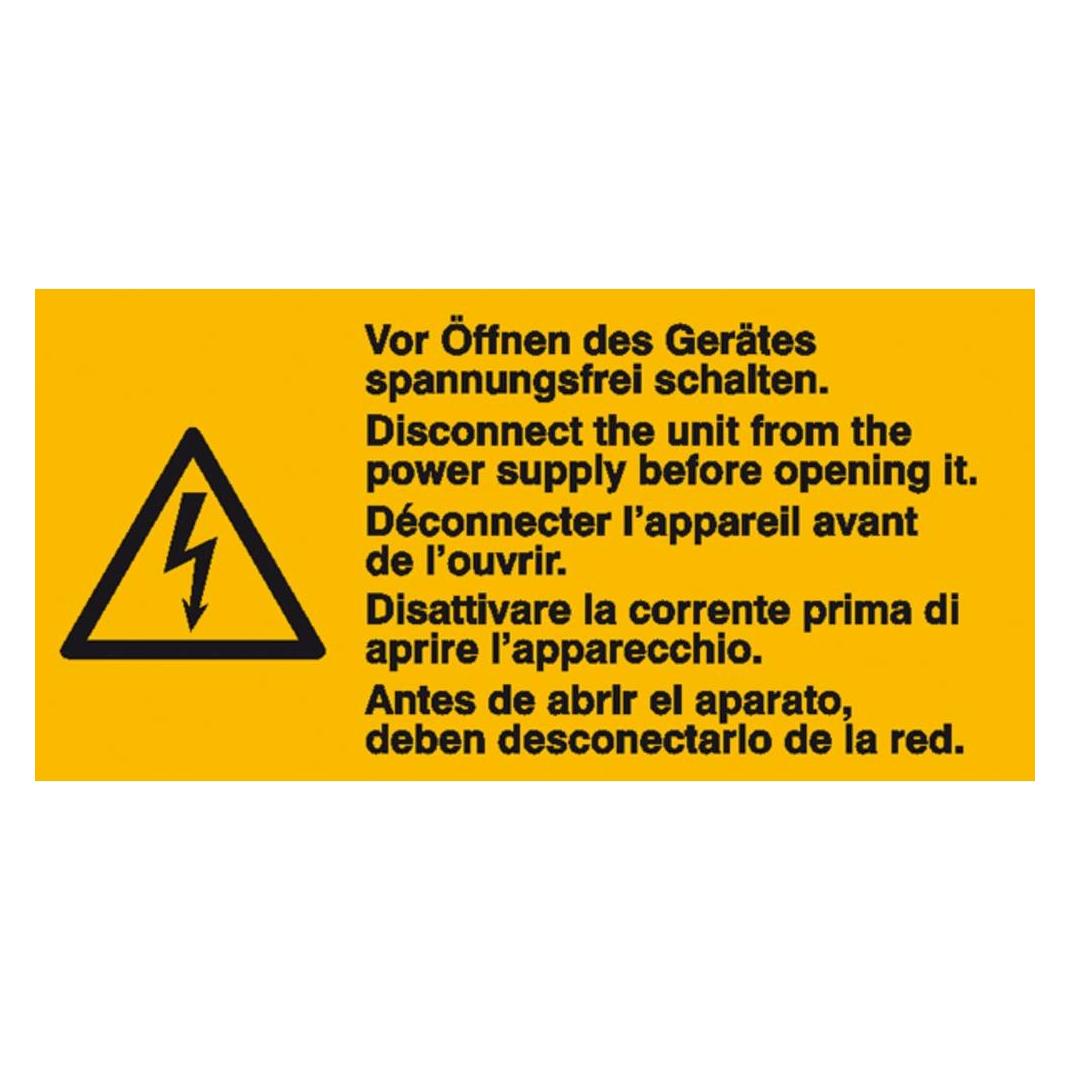 SafetyMarking 6 Warnschilder - Vor Öffnen des Gerätes spannungsfrei schalten (30.0655) (30.0655)