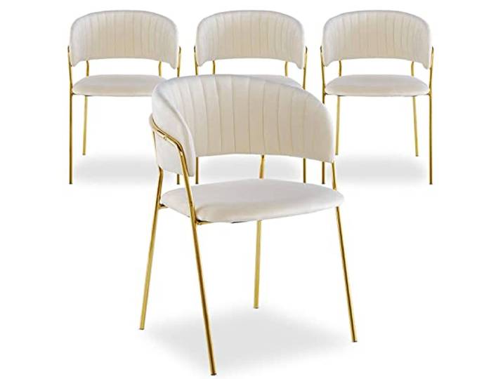 Menzzo Tabata Stuhl, Velours, Beige, L53,5 x T52,2 x H79 cm