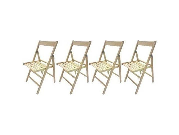 Chaises pliantes en bois de hêtre naturel - Lot de 4 - Intérieur