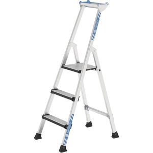 Zarges Stehleiter Comfortstep S, 41421, aus eloxiertem Aluminium, bis 150kg, mit 3 Stufen