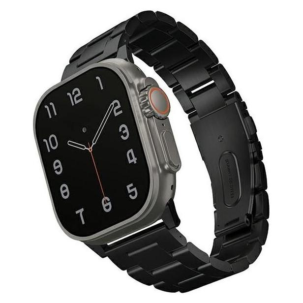Uniq pasek Osta Apple Watch 42/44/45/ 49mm Series 1/2/3/4/5/6/7/8/SE/SE2/Ultra Stainless Steel czarn (Stainless Steel) (Uni000937-0)