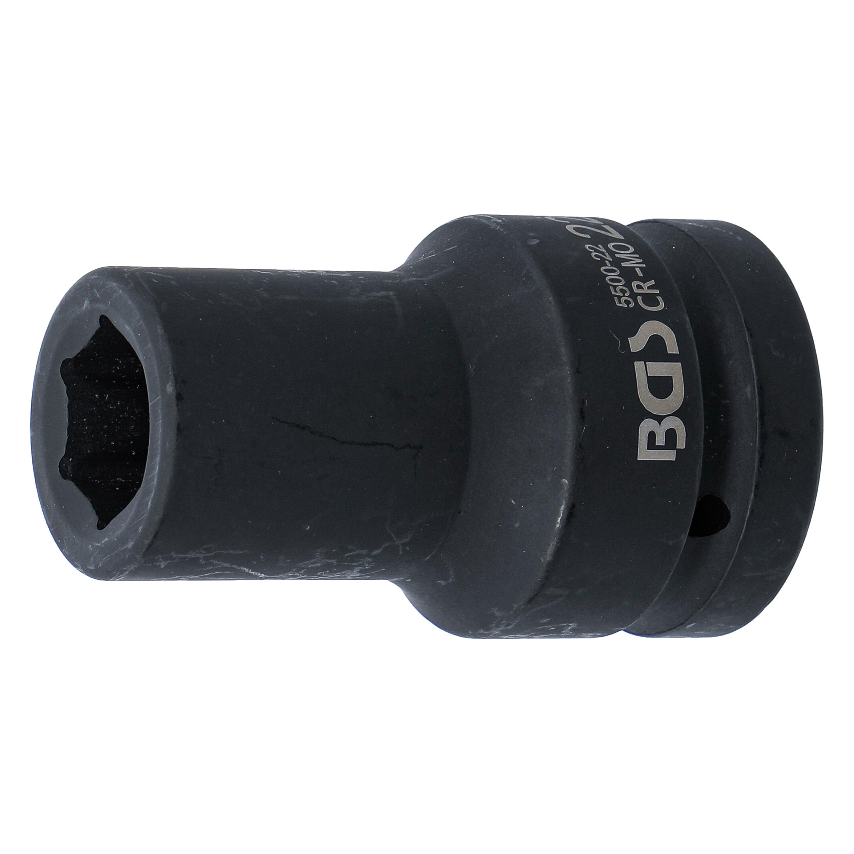 BGS Kraft-Steckschlüssel-Einsatz Sechskant, tief Antrieb Innenvierkant 25 mm (1") SW 22 mm (22 mm) (5500-22)