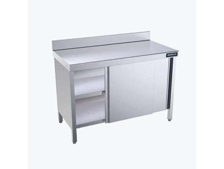 Table Adossée avec Portes - Gamme 700 - Distform - l1000- L1- P- h- Inox 18/10