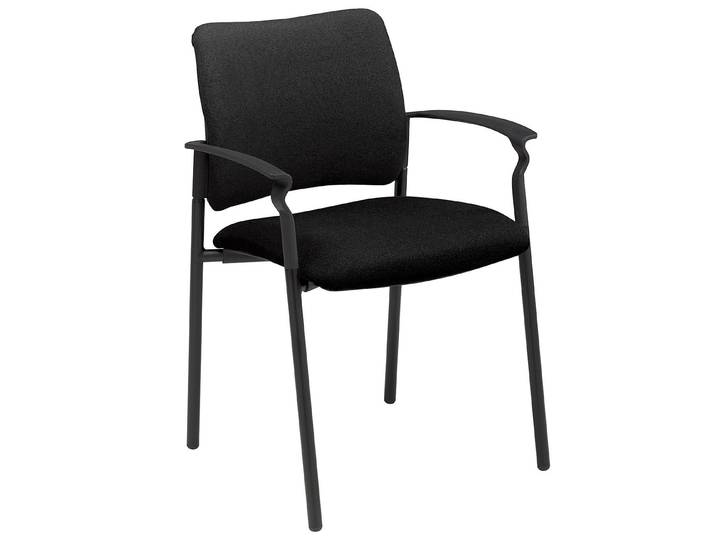 Chaise visiteur BILBAO Tissu rembourré Avec accoudoirs Noir