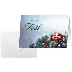 Sigel, Grusskarte + Briefpapier, 25 Weihnachtskarten Candlelight Cheer DIN A6 (25 Stk.)