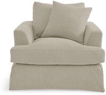 Ava Slipcovered Chair - Livesmart Performance Presley Oat - Grandin Road