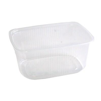 Premium Quality 250 Feinkost Verpackungsbecher 250ml/250ccm klar rechteckig PP recycelbar mit Deckel im Kombipack