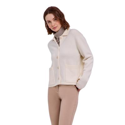 Cardigan FALKE "FALKE Cardigan", Damen, Gr. M, beige (off, weiß (2040)), Strickjacken