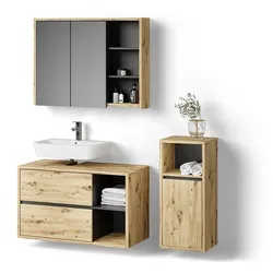 BADMÖBEL-SET Vomano, Braun, 3-teilig