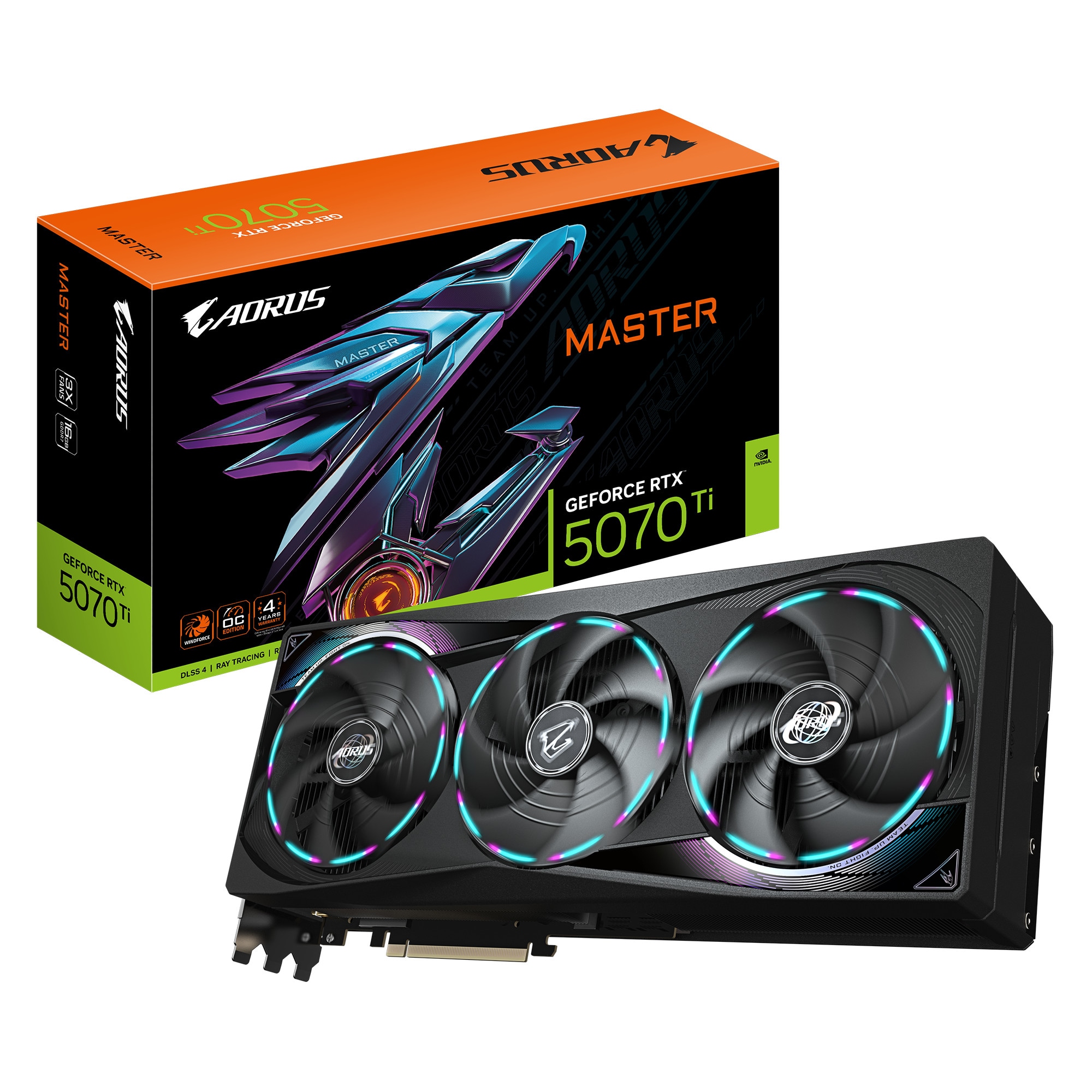 GIGABYTE AORUS GeForce RTX 5070 Ti MASTER Grafikkarte 16 GB