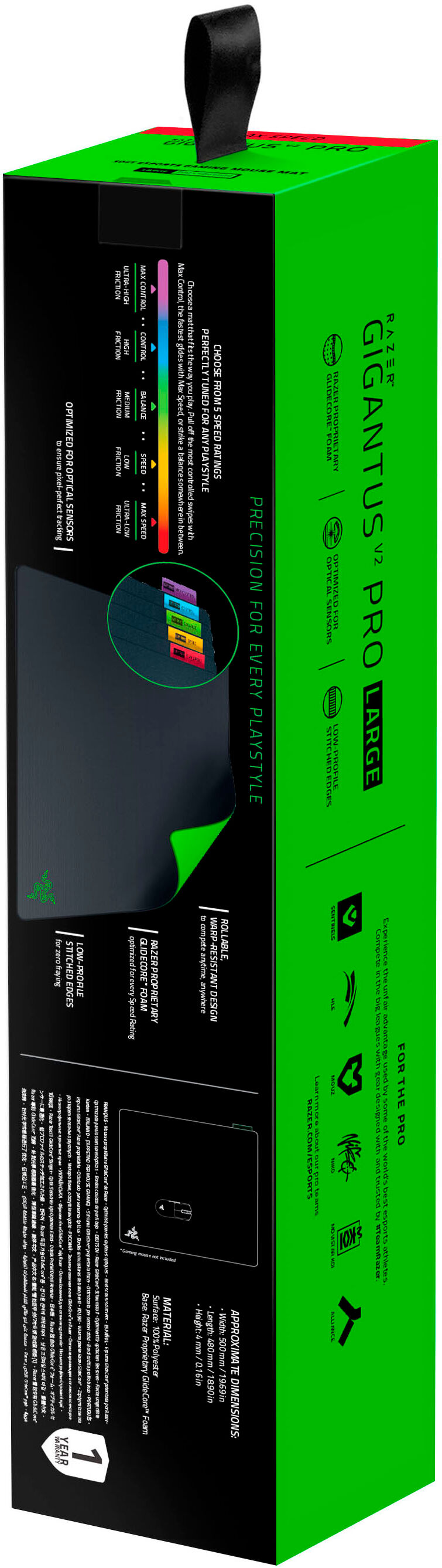 Razer Gaming Mauspad "Gigantus V2 Pro - Max Speed", schwarz, B/H/L: 48cm x 0,4cm x 50cm, Mauspads, Gaming Mauspad