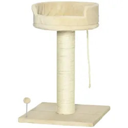 PawHut Kratzbaum klein, 85 cm Katzenbaum, Katzenkratzbaum mit Liegefläche, Sisal