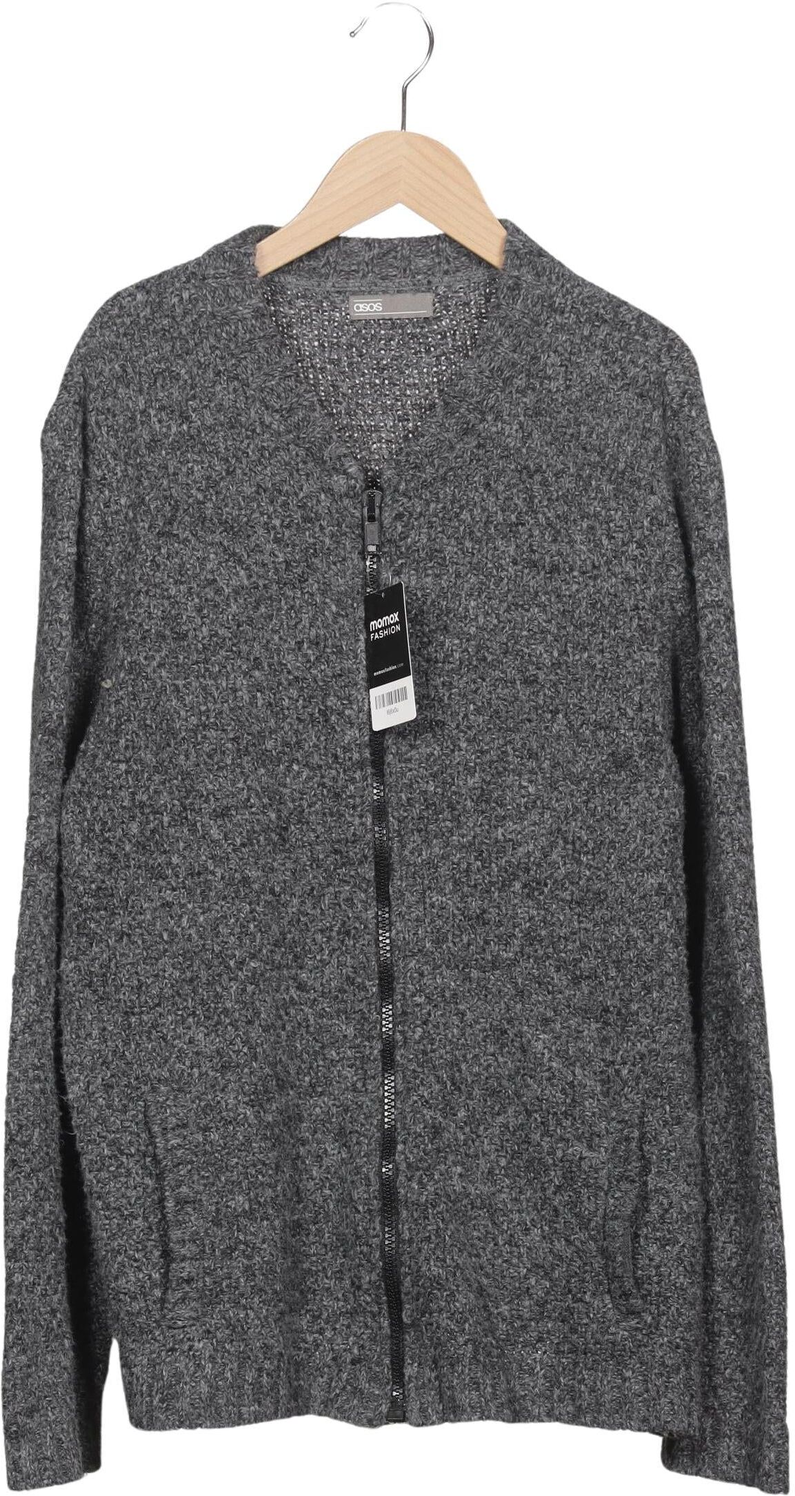 asos Herren Strickjacke, Grau, Gr. M, Synthetik - Second Hand