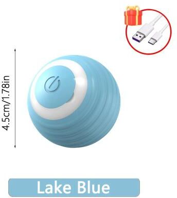 Inspire Curations BounceMate Active Play Ball Smart Dog Toy Ball & Interactive Rolling Toy For Dogs And Cats lake Blue
