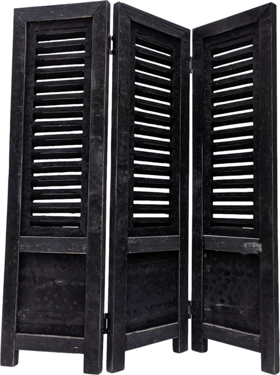 Inspiring Minds Houten Raamscherm Shutter Zwart - 70 cm