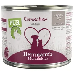 Herrmann's Kreativ-Mix Reinfleisch 200 Gramm Hundenassfutter 12 x 200 Gramm Kaninchen