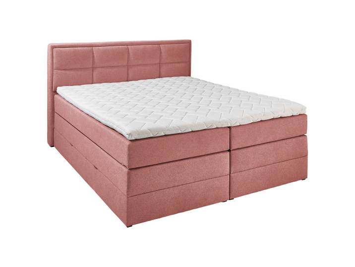 Carryhome Boxspringbett, Koralle, Kunststoff, H3 + H4, 7-Zonen, Höhe ca. 18 cm, 180x200 cm, Stoffauswahl, Topper durchgehend, Wendematratze mit unterschiedlichen Härtegraden, in verschiedenen Größen erhältlich, Matratze Härtegraden erhältlich, Schlafzimmer, Betten, Doppelbetten