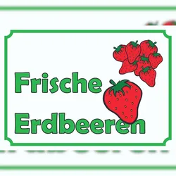 HB-Druck Verkaufsschild Schild Erdbeeren A4 Rückseite selbstklebend