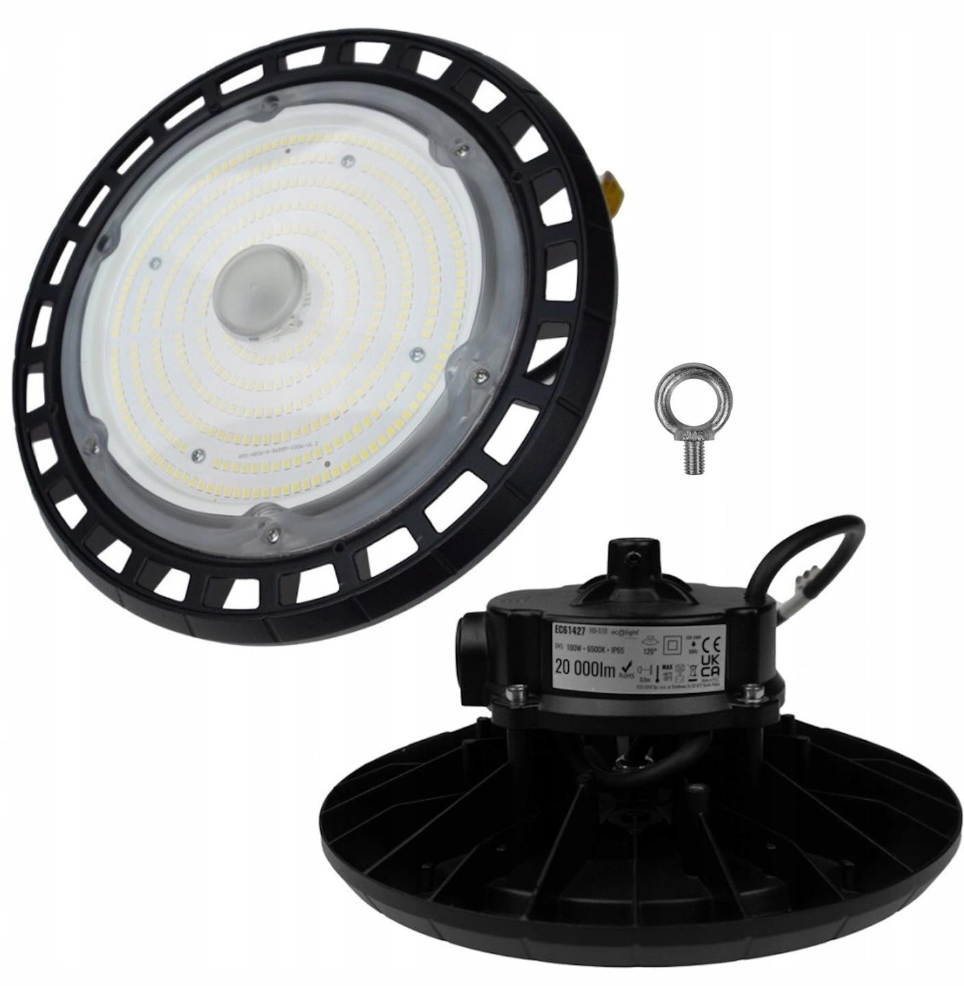 Eco Light Industriële LED-lamp HighBay Premium, koud wit, plafondmontage
