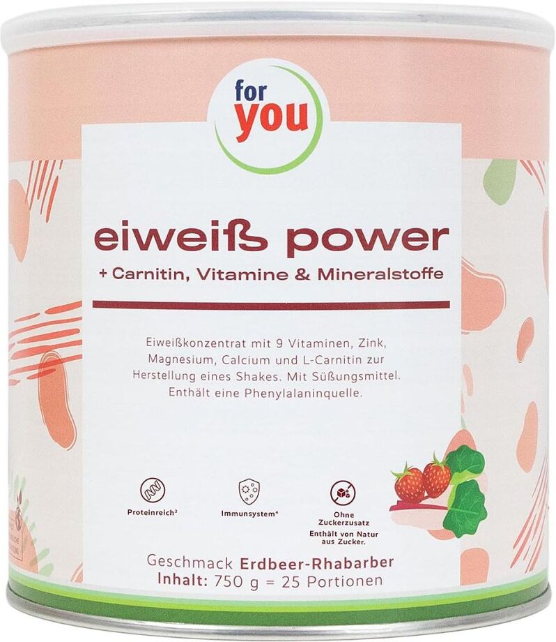 For You Eiweiss Power Erdbeere Rhabarber