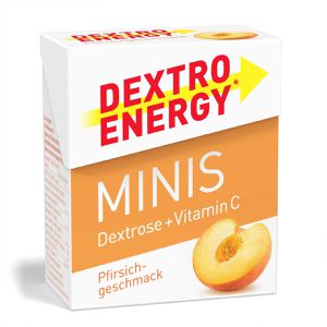 Dextro Traubenzucker Energy Minis Pfirsich, Minitäfelchen, in Box, 50 g