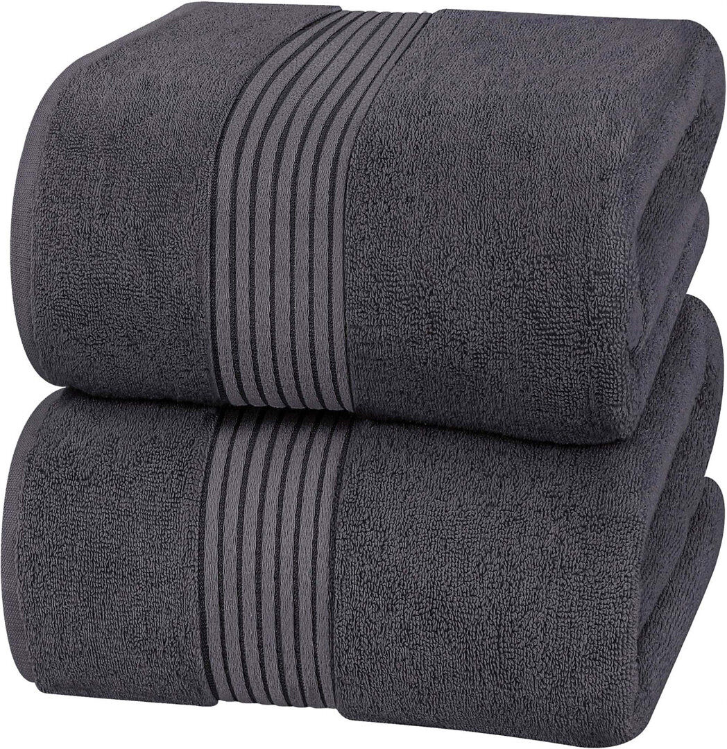 Ebern Designs 100% Cotton Bath Sheet Grey Bath Sheet