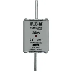 Eaton 250NHG2B-690 Sicherungseinsatz, Niederspannung, 250 A, AC 690 V, 120 kA, NH2, gL/gG, IEC, Doppelkennmelder, spannungsführende Grifflasche NH  - 3 Stück