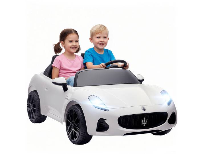 Aiyaplay Maserati Kinder-Elektroauto Metall Kunststoff Weiß, 72x50x120 cm, Freizeit & Co, Gartenspielzeug, Kinder-Elektrofahrzeuge