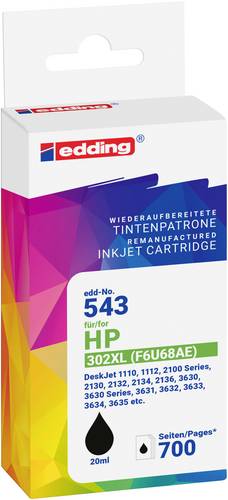 Edding Druckerpatrone EDD-543 Kompatibel ersetzt HP 302XL (F6U68AE) Schwarz 18-543