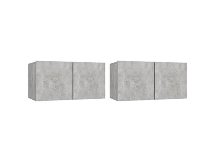 vidaXL 2X TV Hängeschrank Lowboard Schrank Fernsehschrank Fernsehtisch Sideboard Wandschrank HiFi TV Möbel Tisch Board Betongrau 60x30x30cm
