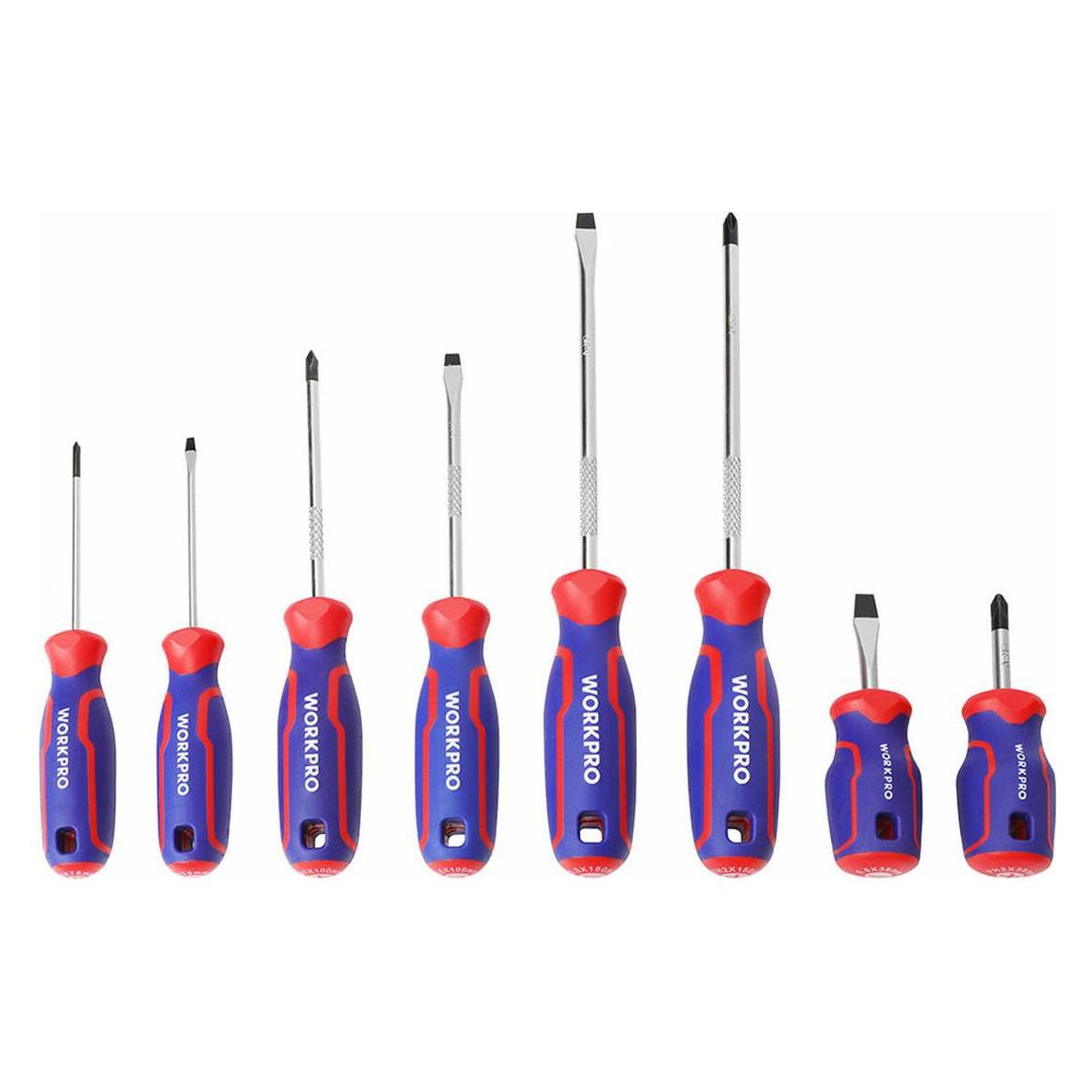 Workpro 8 tlg Universal Schraubendreher-Set PH0, PH1, PH2 (Kreuzschlitz) (WP200505)