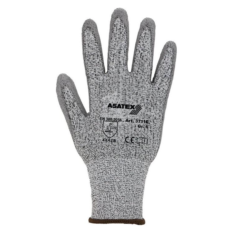 Asatex Schnittschutzhandschuhe Grösse 8 grau/grau EN 388 PSA-Kategorie II (8) (3711E/8)