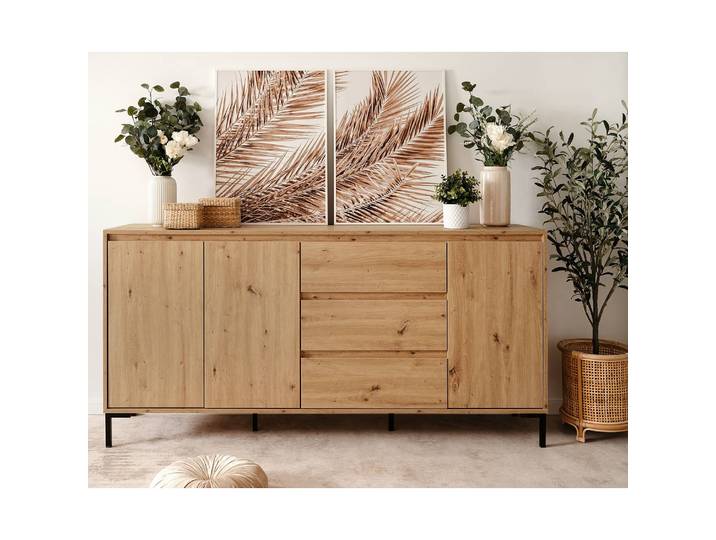 Sideboard 170 x 87 x 40cm Braun/Eiche Dekor