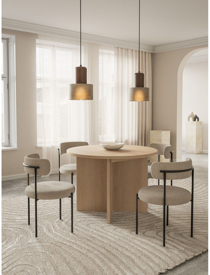 Isabelline Extendable Round Dining Table Cream